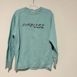 Comfort Colors Vintage 90s Faded‎ Spell Out Bar Harbour Maine Moose Sweatshirt S